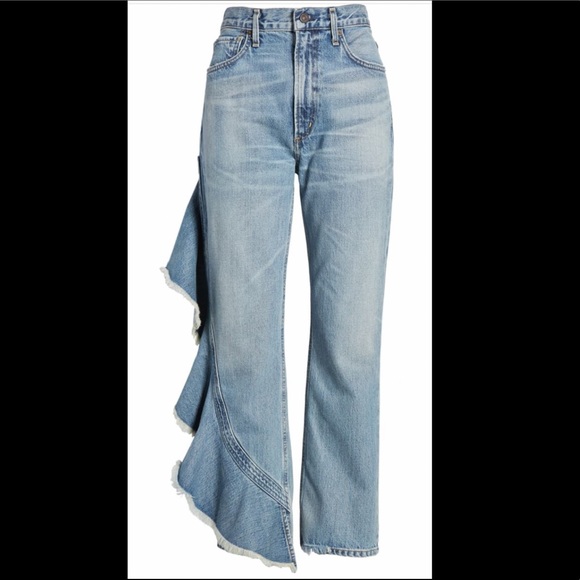 CITIZENS OF HUMANITY Ruffle Leg Crop Jean, Size 29 - Picture 6 of 8